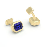 Octagon Blue Sapphire, 18K White & Yellow Gold