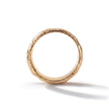 Emerald Rough Gemstone 18k Yellow Raw Gold Band Ring, side view