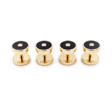 Round Onyx and Diamond Shirt Studs, 18K Yellow Gold