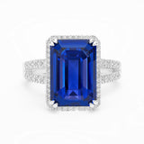 Tanzanite and Diamond Engagement Ring, 18K White Gold