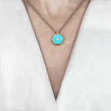Turquoise and Diamond Amulet Pendant, 18K Gold