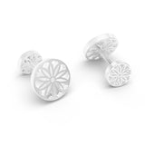 Diamond Mosaic Cut Out Cufflinks, silver, white gold and platinum