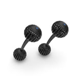 Sapphire Balloon Cufflinks, 18K Black Gold DLC