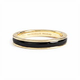 Hand Painted Single Band Enamel Stacking Ring, 18K Gold