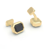Octagon Black Tourmaline Cufflinks, 18K yellow Gold