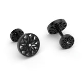 Diamond Mosaic Cut Out Cufflinks, 18K Black Gold