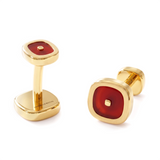 Carnelian Cushion Cufflinks, 18K Gold