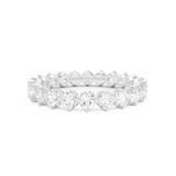 Round Diamond Claw Set Eternity Ring, 18K Gold, Platinum