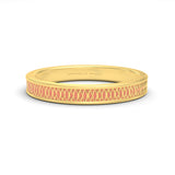 Mosaic coral enamel single band ring in yellow gold