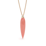 Blue Agate and Diamond Spike Pendant, 18K Rose Gold