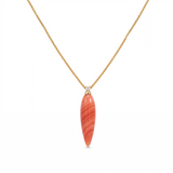 Coral and Diamond Spike Pendant, 18K Rose Gold
