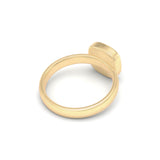 Lapis Lazuli Cushion Bezel Set Ring, 18K Yellow Gold side view