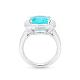 Cushion Neon Paraiba Tourmaline & Diamond Ring, 950 Platinum