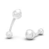 Diamonds and Pearl Ballon Sphere Cufflinks, 18K White Gold