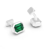 Octagon Emerald Cufflinks, 18K Yellow Gold