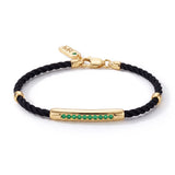 Round Emerald 18K Gold Cord Bracelet