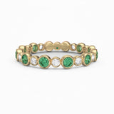 EMERALD & DIAMOND BEZEL SET ETERNITY RING