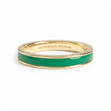 Hand Painted Single Band Enamel Stacking Ring, 18K Gold
