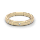 Diamond Eternity Chaine maillon Wedding Ring, 18K Yellow Gold, 950 Platinum
