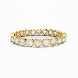 Round Diamond Bezel Set Eternity Ring, 18K Gold