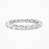 Marquise Diamond Claw Set Eternity Ring, 18K White Gold or Platinum