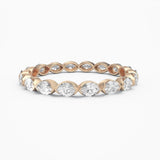 Marquise Diamond Claw Set Eternity Ring, 18K Rose Gold