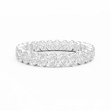 Oval Diamond Claw Set Eternity Ring, 18K White Gold or Platinum