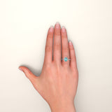 Oval Paraiba Tourmaline and Diamond Ring, 18K white Gold