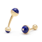 Lapis Lazuli and Diamonds Ballon Cufflinks, 18K Yellow Gold