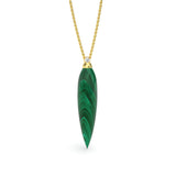 Malachite and Diamond Spike Pendant, 18K Gold