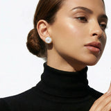 Mother of Pearl and Diamond Amulet Earrings, 18K Gold