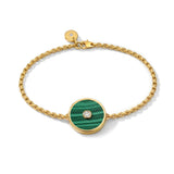 Malachite and Diamond Amulet Charm Bracelet, 18K Gold
