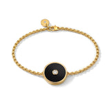 Onyx and Diamond Amulet Charm Bracelet, 18K Gold