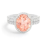 Oval Padparadsha Sapphire & Diamond Ring, 950 Platinum
