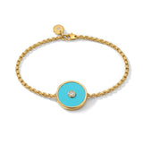 Turquoise and Diamond Amulet Charm Bracelet, 18K Gold