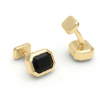 Octagon Black Tourmaline Cufflinks, 18K Yellow Gold