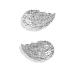 diamonds owl wing platinum earrings