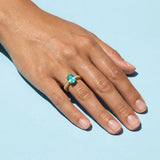 Oval Paraiba Tourmaline Solitaire Ring, 18K Yellow Gold