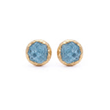 Raw Aquamarine Stud Earrings