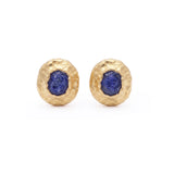 Raw Sapphire Stud Earrings