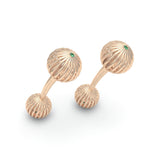 Emerald Balloon Cufflinks, 18K Rose Gold