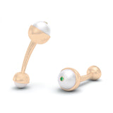 Emerald and Pearl Ballon Cufflinks, 18K Rose Gold