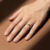 Raw Ruby Solitaire Ring, 18K Gold