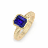 Sapphire Bezel Set Solitaire, 18K Yellow Gold