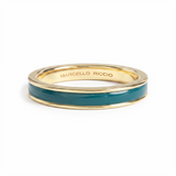 Hand Painted Single Band Enamel Stacking Ring, 18K Gold