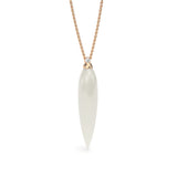 White Agate and Diamond Spike Pendant, 18K Rose Gold