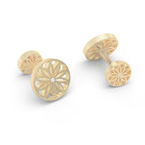 Diamond Mosaic Cut Out Cufflinks, 18K yellow Gold