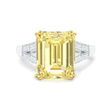 Yellow sapphire and diamond baguette claw set ring