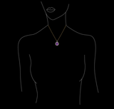 Oval Amethyst and Diamond Necklace 18K Rose Gold on model