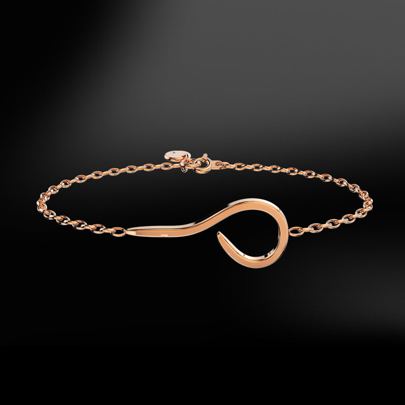 silver rose gold hook bracelet spiral collection